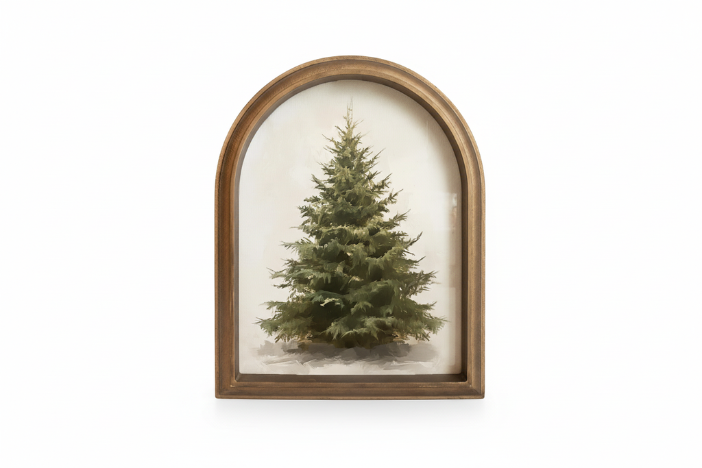 11" x 13.8" Framed Christmas Tree Wall Art