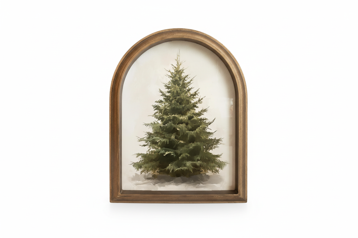 11" x 13.8" Framed Christmas Tree Wall Art
