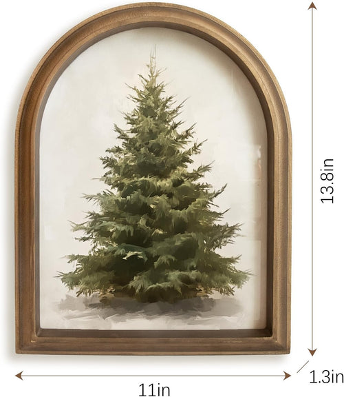11" x 13.8" Framed Christmas Tree Wall Art