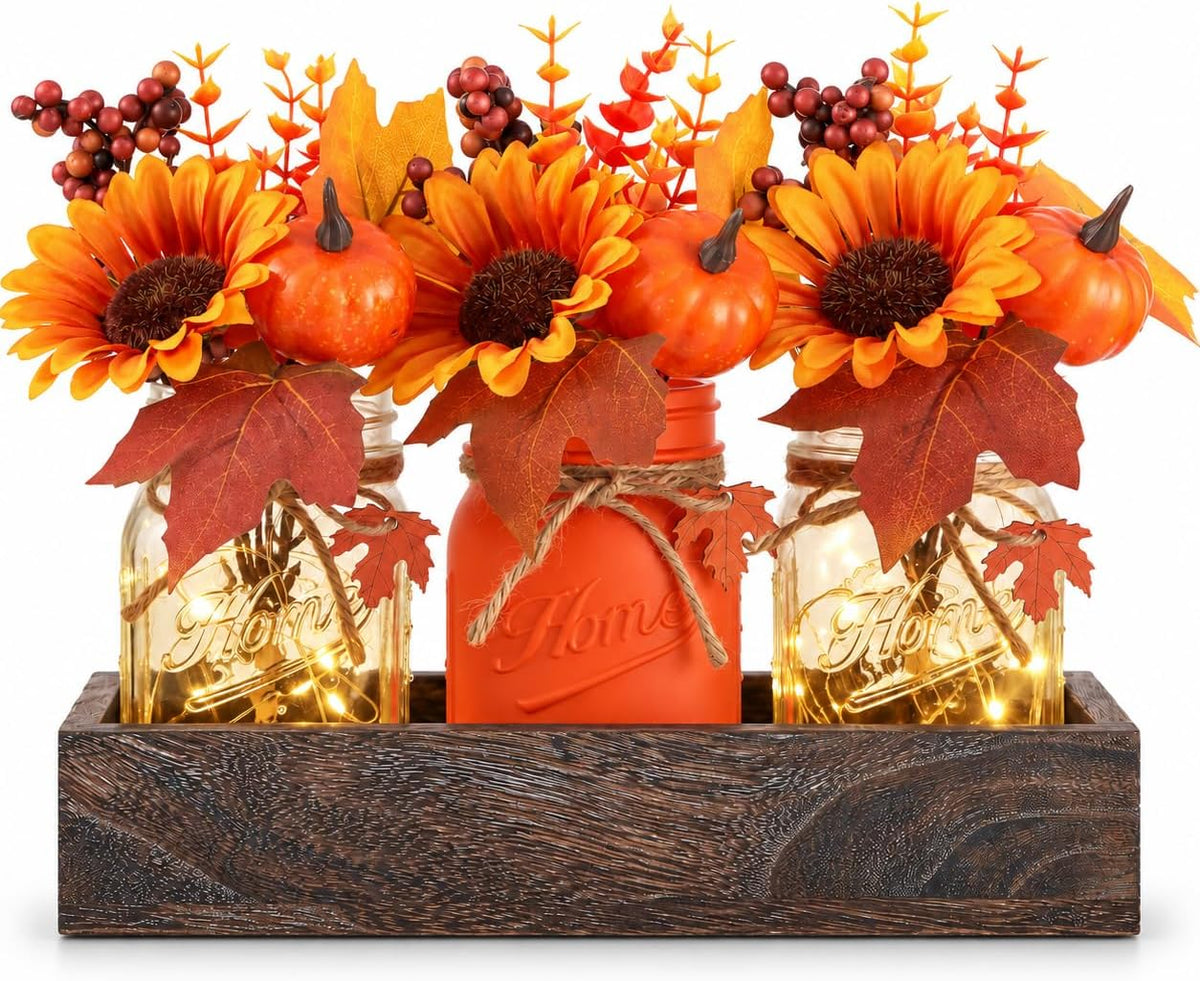 Christmas Mason Jar Table Centerpiece