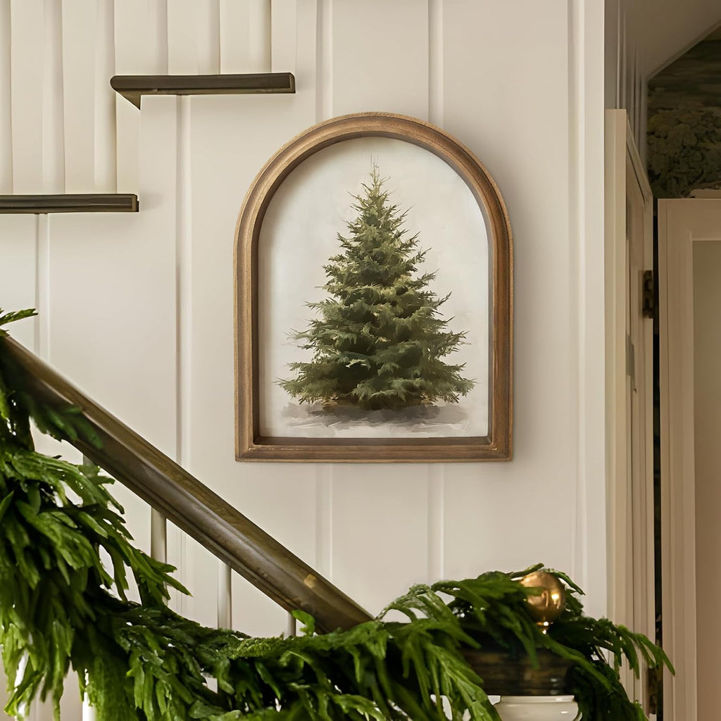 11" x 13.8" Framed Christmas Tree Wall Art