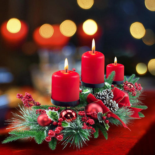 28" Christmas Triple Candelabrum Centerpiece