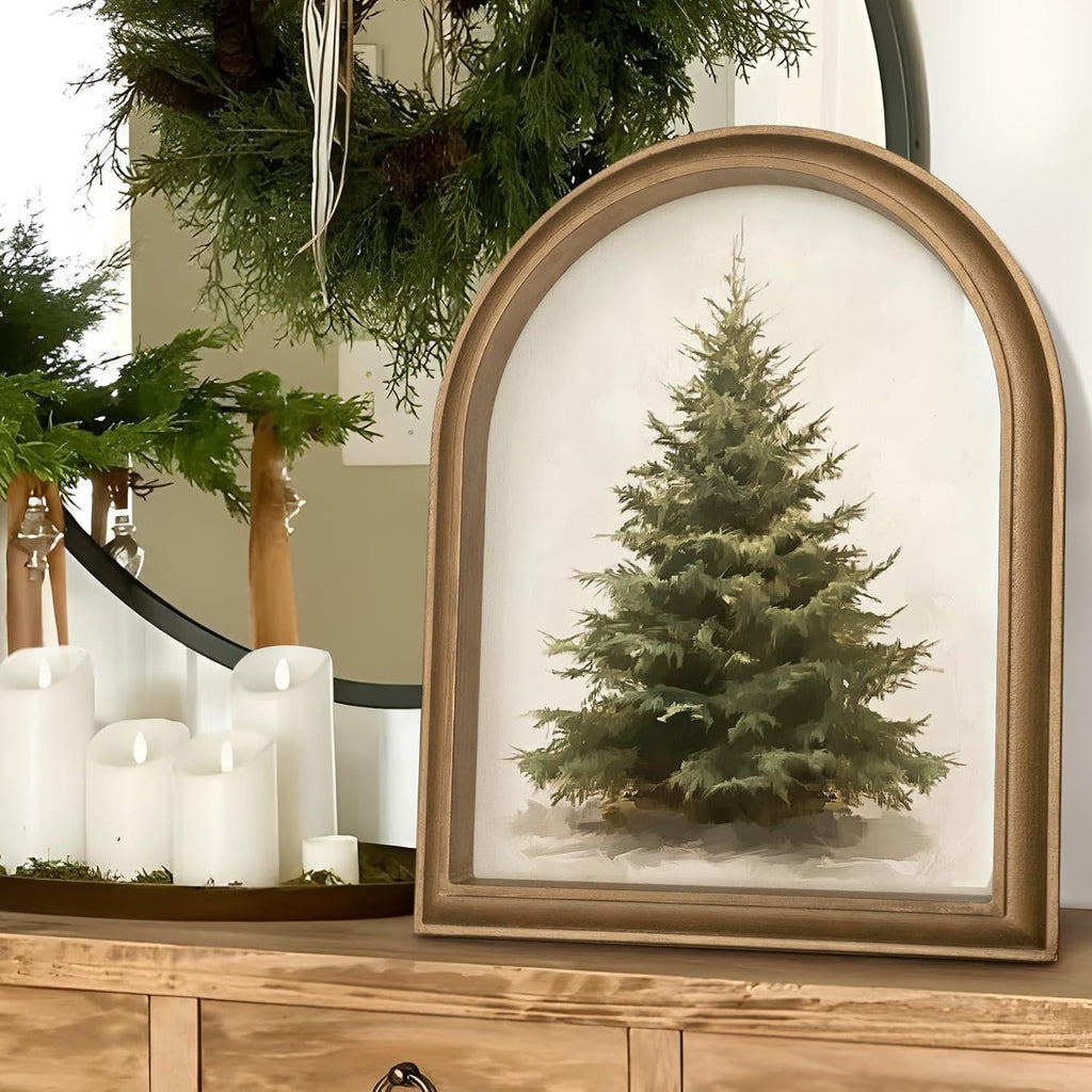 11" x 13.8" Framed Christmas Tree Wall Art