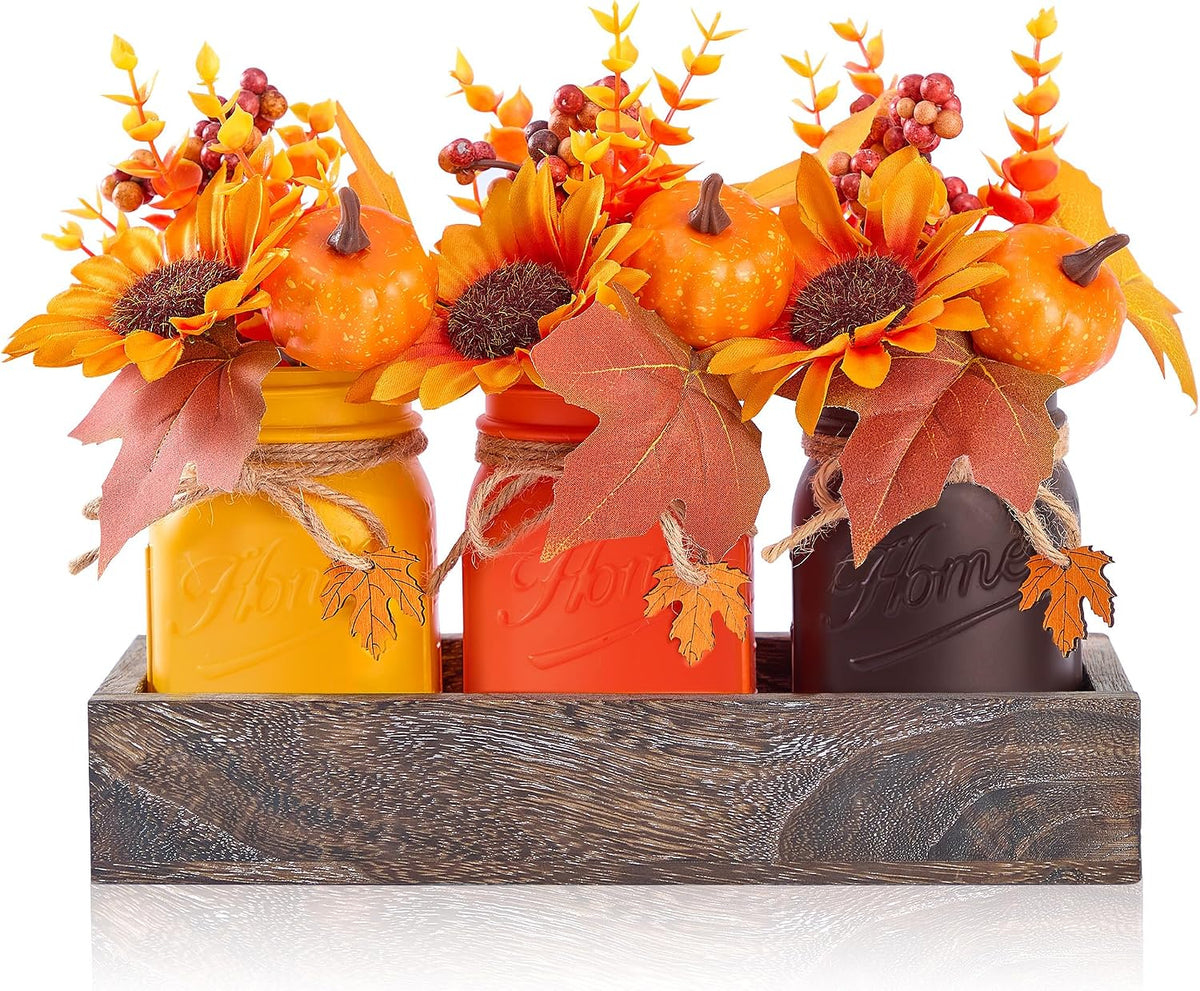 Christmas Mason Jar Table Centerpiece