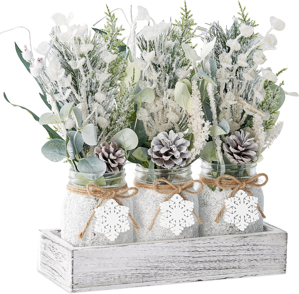 Christmas Mason Jar Table Centerpiece